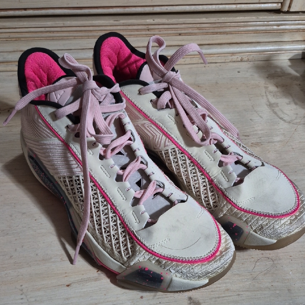 Jordan Women's Pink and White Athletic Shoes